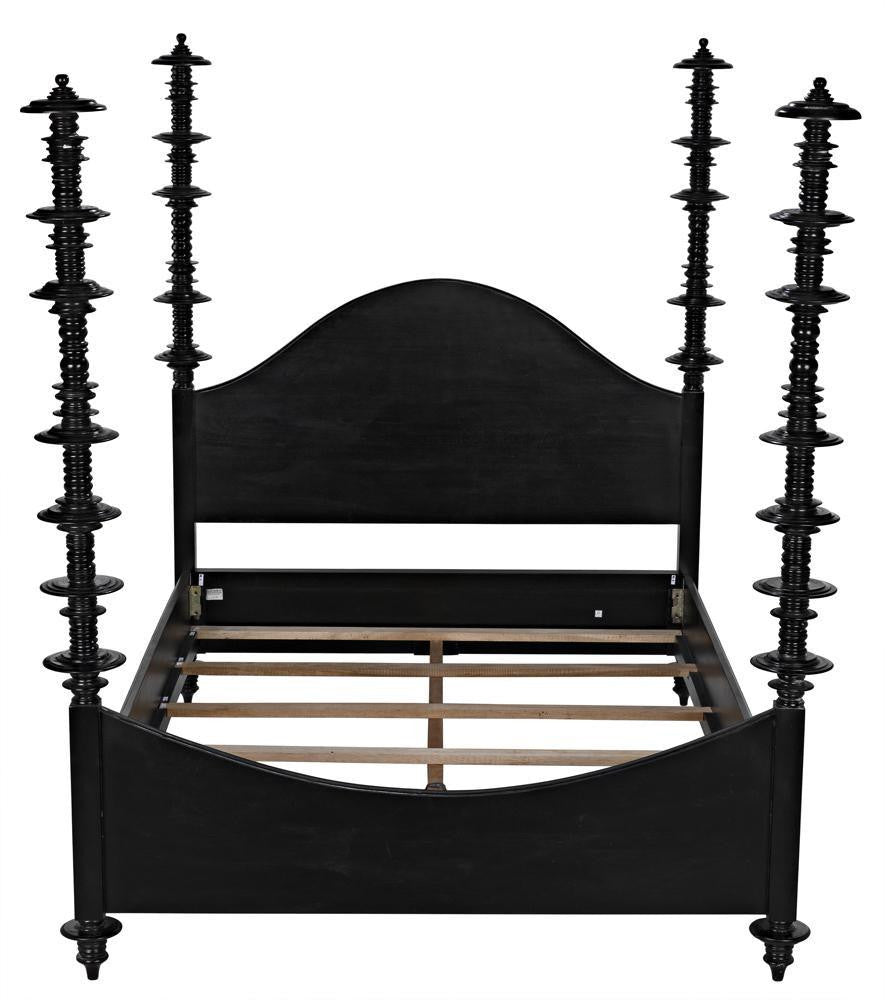 Noir Ferret Bed, Queen, Hand Rubbed Black