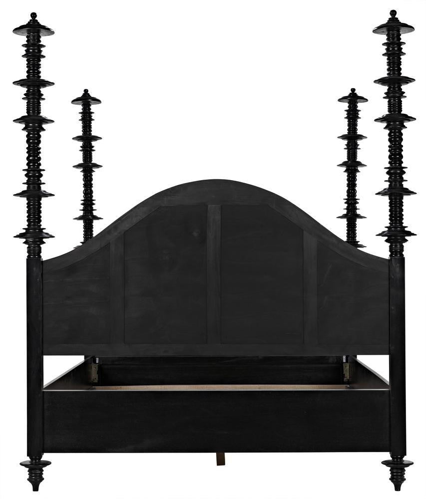 Noir Ferret Bed, Queen, Hand Rubbed Black