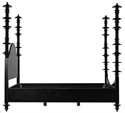 Noir Ferret Bed, Queen, Hand Rubbed Black