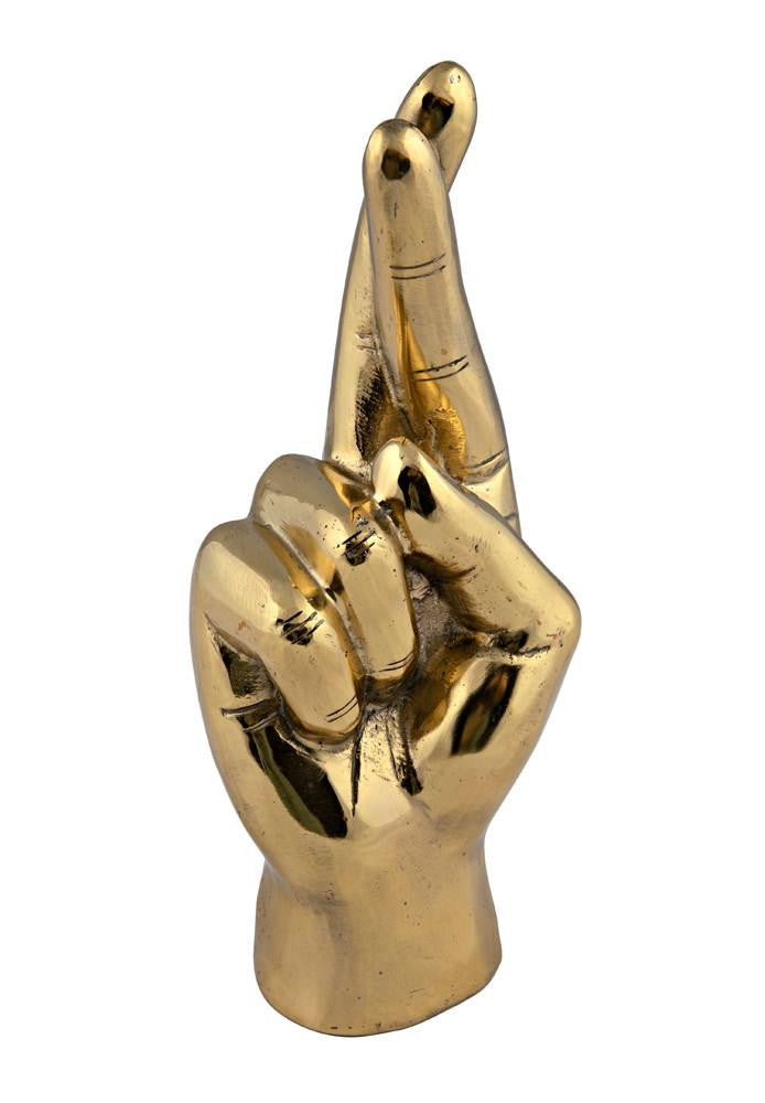 Noir Fingers Crossed Sculpture