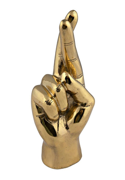 Noir Fingers Crossed Sculpture