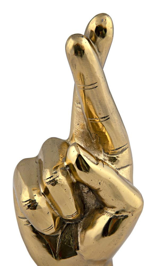 Noir Fingers Crossed Sculpture
