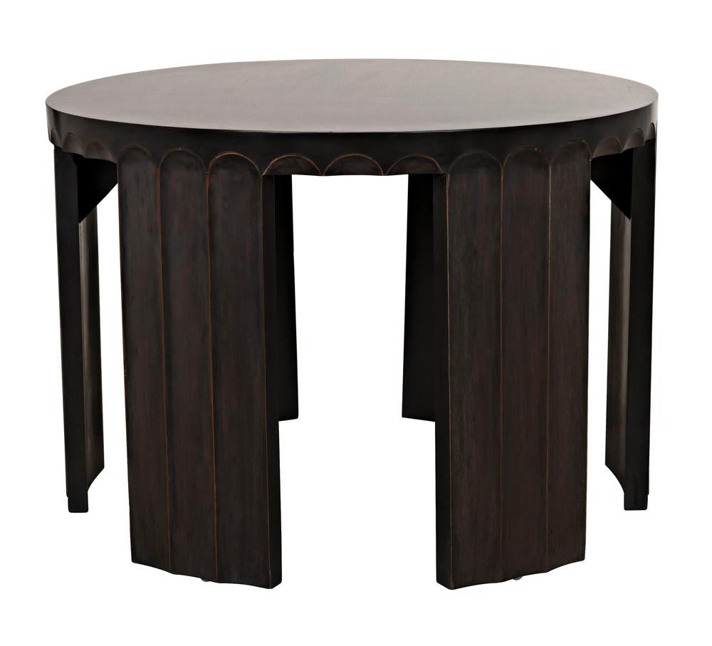 Noir Fluted Side Table Pale, Light Brown