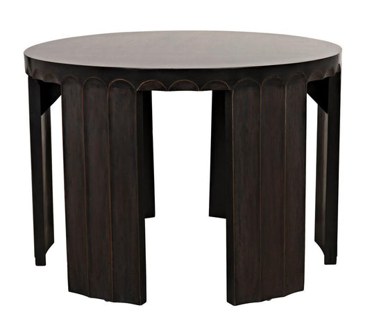 Noir Fluted Side Table Pale, Light Brown