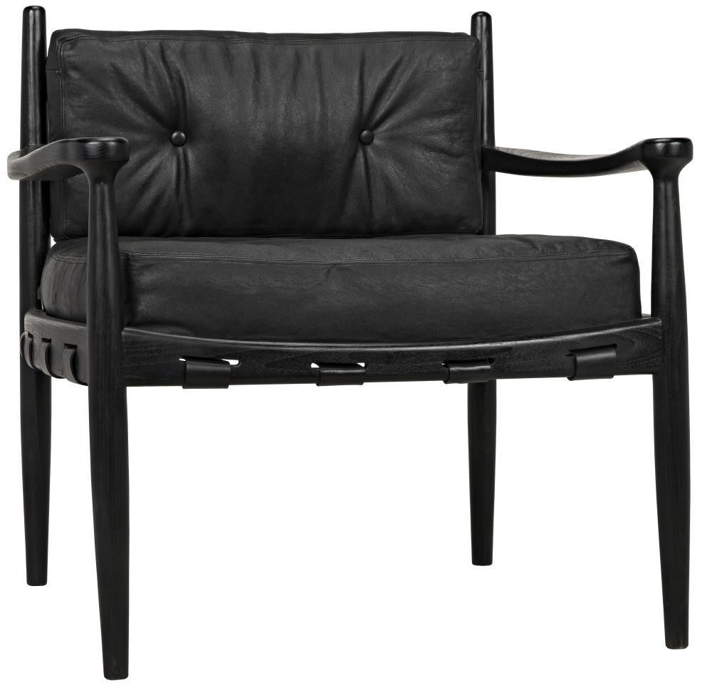 Noir Fogel Lounge Chair Black Charcoal, Black