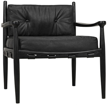 Noir Fogel Lounge Chair Black Charcoal, Black