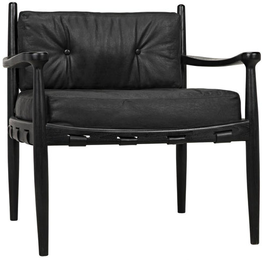 Noir Fogel Lounge Chair Black Charcoal, Black