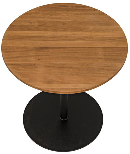 Noir Ford Side Table, Gold Teak, Matte Black Base, 20"H (GTAB857SGT YUU6013NPW)