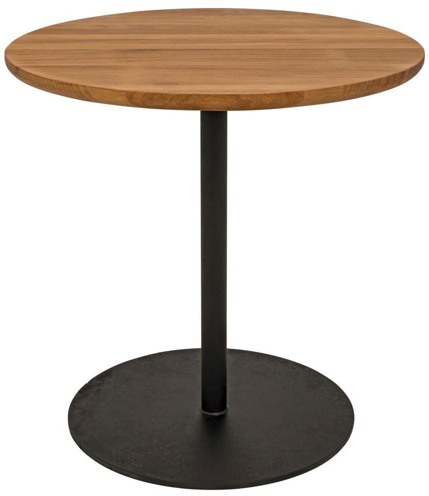 Noir Ford Side Table, Gold Teak, Matte Black Base, 20"H (GTAB857SGT YUU6013NPW)