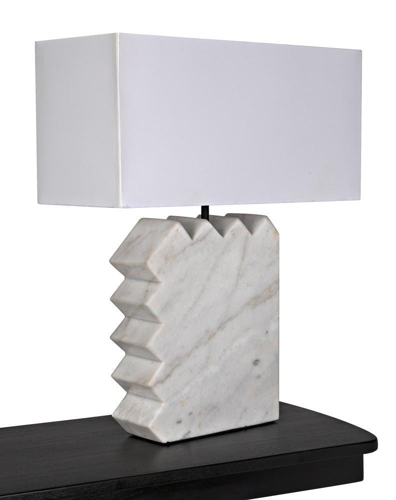 Noir Gaheris Table Lamp With Shade White Marble