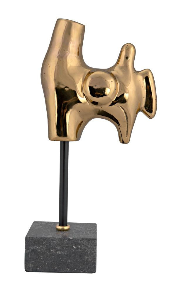 Noir Goker with Stand Sculpture Antique Brass