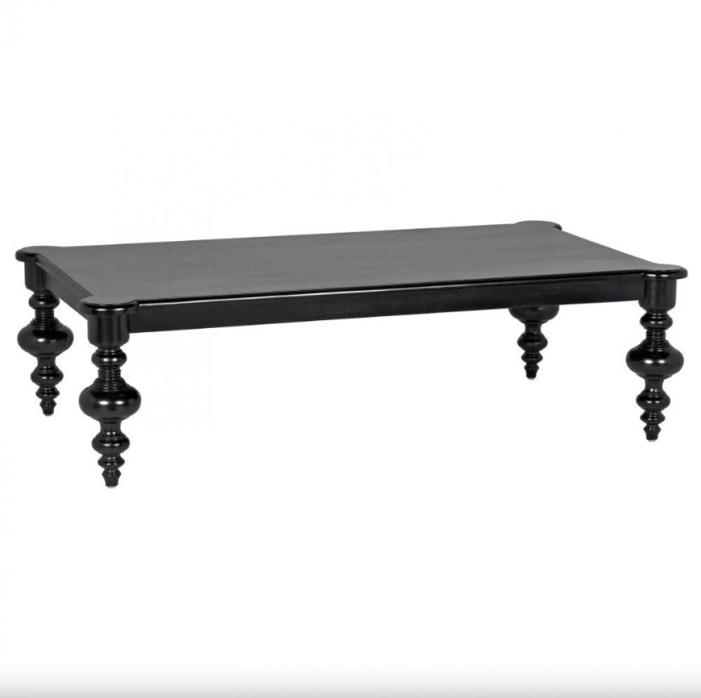 Noir Graff Coffee Table, Hand Rubbed Black Hand Rubbed Black