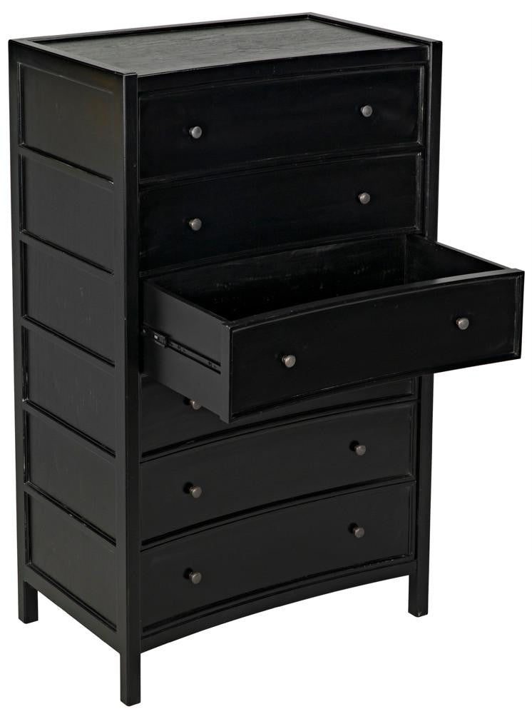 Noir Hampton Dresser, 6-Drawer, Hand-Rubbed Black, 36"W GDRE118HB, Noir GDRE118HB YUU6013LVF