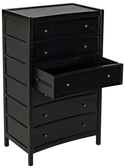 Noir Hampton Dresser, 6-Drawer, Hand-Rubbed Black, 36"W GDRE118HB, Noir GDRE118HB YUU6013LVF
