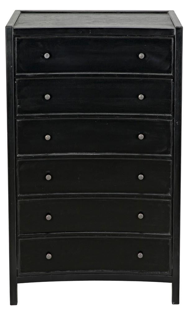 Noir Hampton Dresser, 6-Drawer, Hand-Rubbed Black, 36"W GDRE118HB, Noir GDRE118HB YUU6013LVF