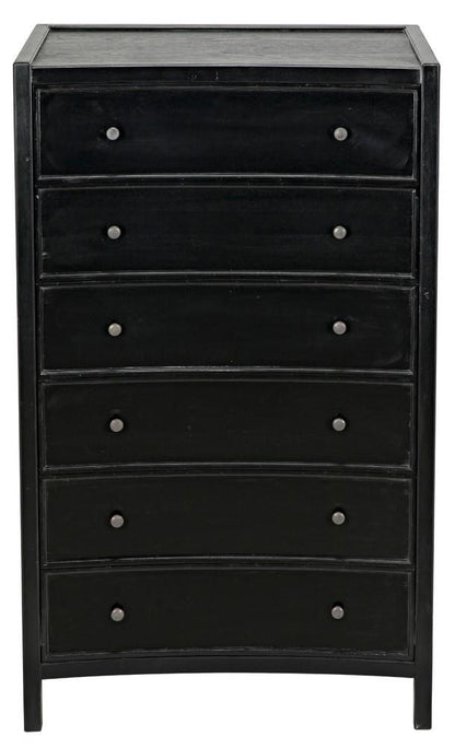 Noir Hampton Dresser, 6-Drawer, Hand-Rubbed Black, 36"W GDRE118HB, Noir GDRE118HB YUU6013LVF