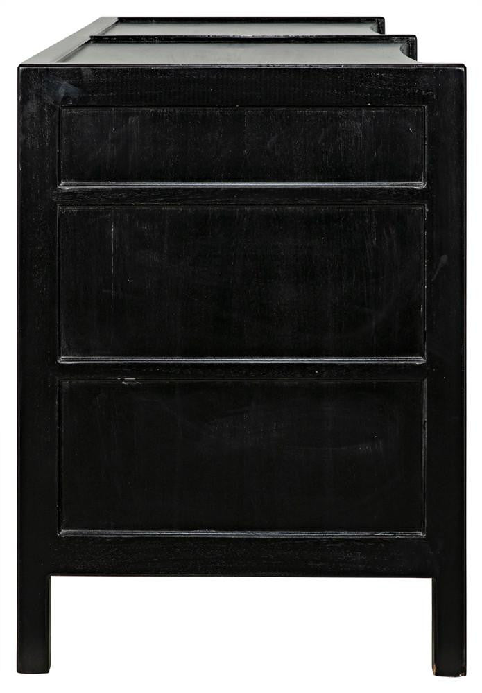 Noir Hampton Dresser, 6-Drawer, Hand-Rubbed Black, 74"W GDRE241HB-2, Noir GDRE241HB-2 YUU6013LVA