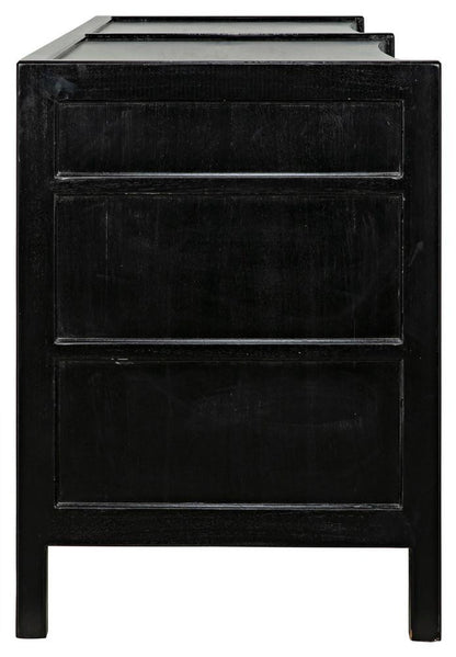 Noir Hampton Dresser, 6-Drawer, Hand-Rubbed Black, 74"W GDRE241HB-2, Noir GDRE241HB-2 YUU6013LVA