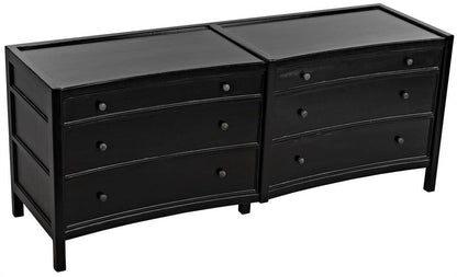 Noir Hampton Dresser, 6-Drawer, Hand-Rubbed Black, 74"W GDRE241HB-2, Noir GDRE241HB-2 YUU6013LVA