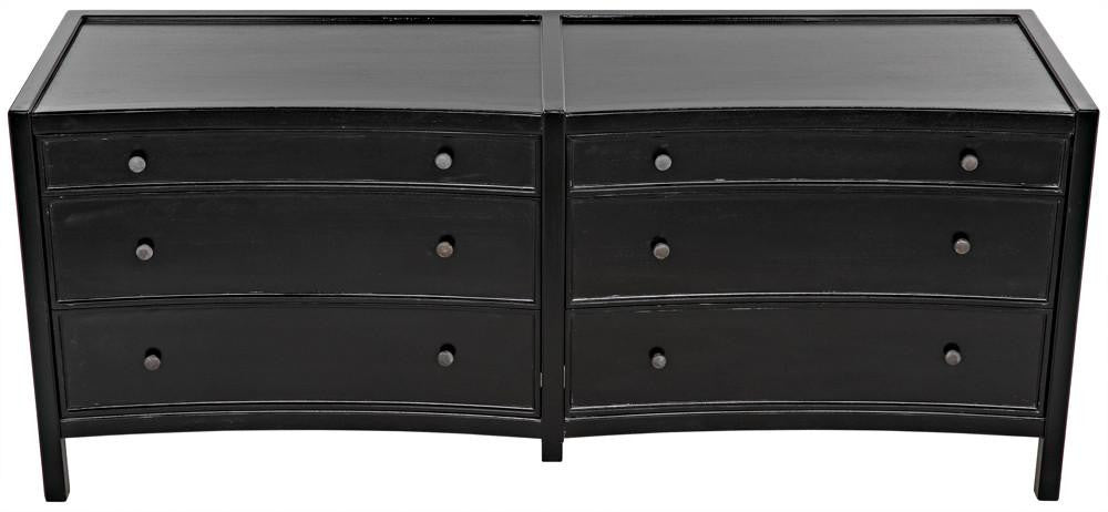Noir Hampton Dresser, 6-Drawer, Hand-Rubbed Black, 74"W GDRE241HB-2, Noir GDRE241HB-2 YUU6013LVA