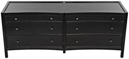 Noir Hampton Dresser, 6-Drawer, Hand-Rubbed Black, 74"W GDRE241HB-2, Noir GDRE241HB-2 YUU6013LVA