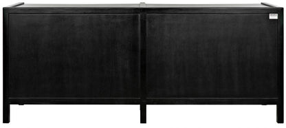 Noir Hampton Dresser, 6-Drawer, Hand-Rubbed Black, 74"W GDRE241HB-2, Noir GDRE241HB-2 YUU6013LVA