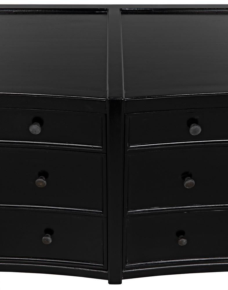 Noir Hampton Dresser, 6-Drawer, Hand-Rubbed Black, 74"W GDRE241HB-2, Noir GDRE241HB-2 YUU6013LVA