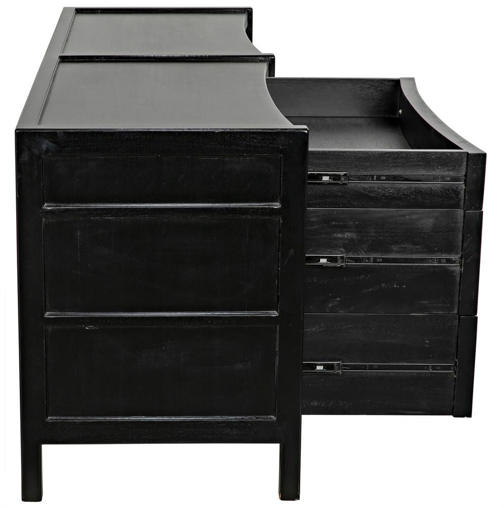 Noir Hampton Dresser, 6-Drawer, Hand-Rubbed Black, 74"W GDRE241HB-2, Noir GDRE241HB-2 YUU6013LVA