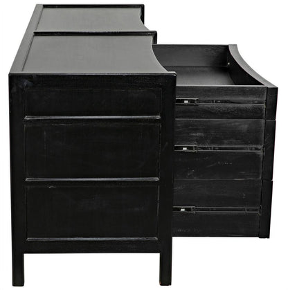 Noir Hampton Dresser, 6-Drawer, Hand-Rubbed Black, 74"W GDRE241HB-2, Noir GDRE241HB-2 YUU6013LVA
