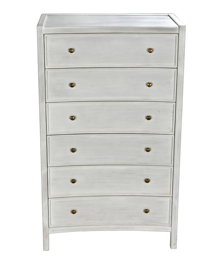 Noir Hampton Dresser, 6-Drawer, White Wash, 36"W GDRE118WH, Noir GDRE118WH YUU6013MQL