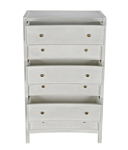 Noir Hampton Dresser, 6-Drawer, White Wash, 36"W GDRE118WH, Noir GDRE118WH YUU6013MQL