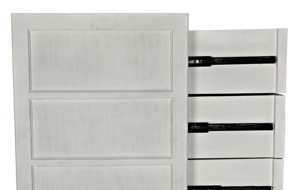 Noir Hampton Dresser, 6-Drawer, White Wash, 36"W GDRE118WH, Noir GDRE118WH YUU6013MQL