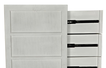Noir Hampton Dresser, 6-Drawer, White Wash, 36"W GDRE118WH, Noir GDRE118WH YUU6013MQL