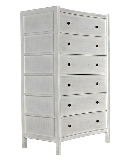 Noir Hampton Dresser, 6-Drawer, White Wash, 36"W GDRE118WH, Noir GDRE118WH YUU6013MQL