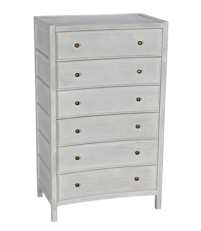 Noir Hampton Dresser, 6-Drawer, White Wash, 36"W GDRE118WH, Noir GDRE118WH YUU6013MQL