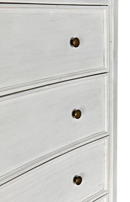 Noir Hampton Dresser, 6-Drawer, White Wash, 36"W GDRE118WH, Noir GDRE118WH YUU6013MQL