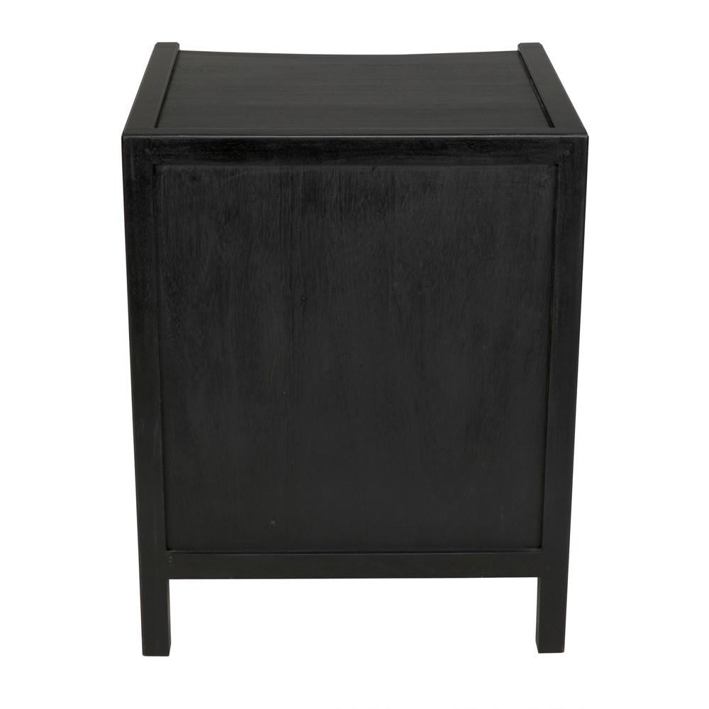 Noir Hampton Night Stand, 3-Drawer, Hand Rubbed Black, 24"W GTAB928HB, Noir GTAB928HB YUU6013LVD