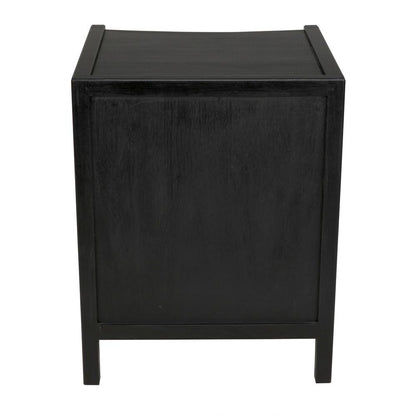 Noir Hampton Night Stand, 3-Drawer, Hand Rubbed Black, 24"W GTAB928HB, Noir GTAB928HB YUU6013LVD
