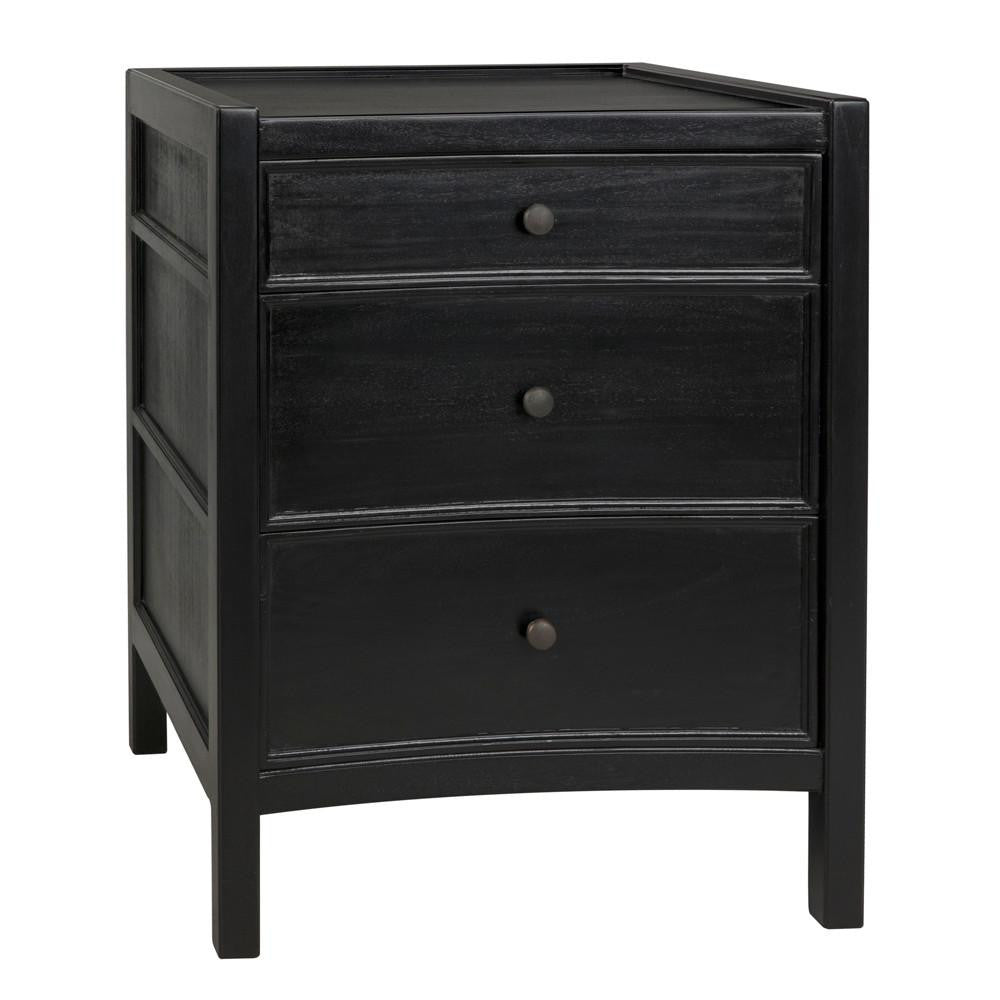 Noir Hampton Night Stand Hand-Rubbed Black