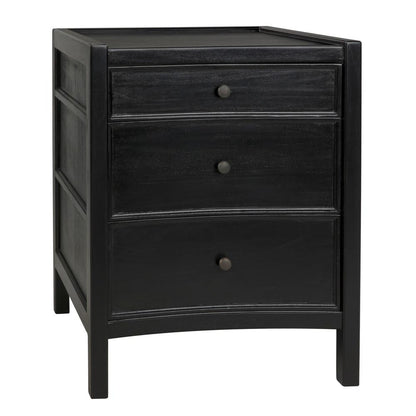Noir Hampton Night Stand Hand-Rubbed Black