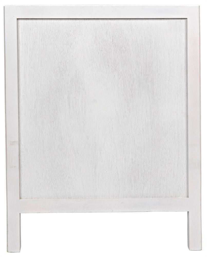 Noir Hampton Night Stand, 3-Drawer, White Wash, 24"W GTAB928WH, Noir GTAB928WH YUU6013LVE