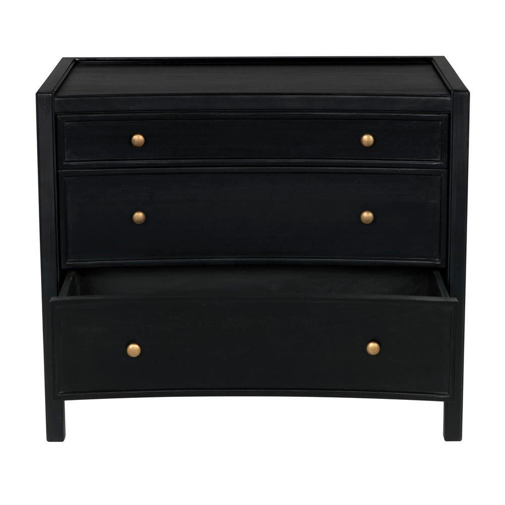 Noir Hampton Side Table, 3-Drawer, Hand-Rubbed Black, 30"H (GTAB245HB YUU6013NQ4)