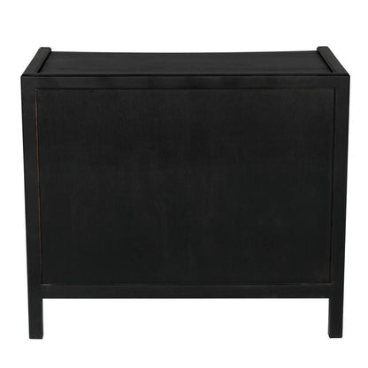 Noir Hampton Side Table, 3-Drawer, Hand-Rubbed Black, 30"H (GTAB245HB YUU6013NQ4)