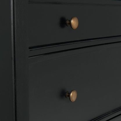 Noir Hampton Side Table, 3-Drawer, Hand-Rubbed Black, 30"H (GTAB245HB YUU6013NQ4)