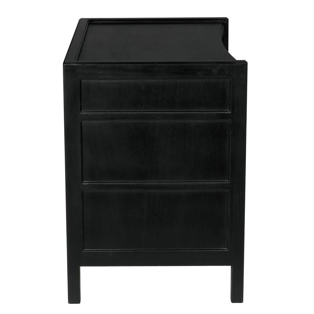 Noir Hampton Side Table, 3-Drawer, Hand-Rubbed Black, 30"H (GTAB245HB YUU6013NQ4)