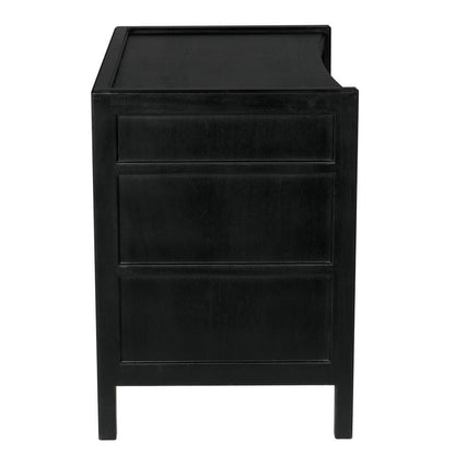 Noir Hampton Side Table, 3-Drawer, Hand-Rubbed Black, 30"H (GTAB245HB YUU6013NQ4)
