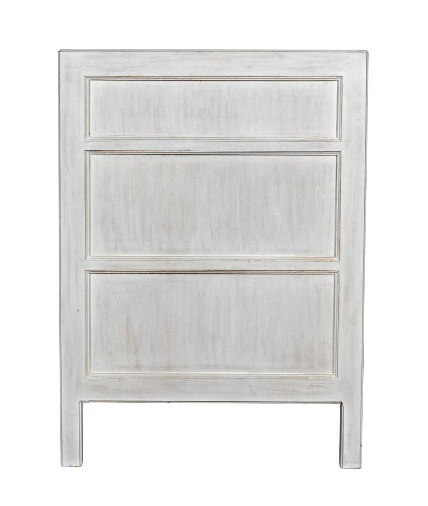 Noir Hampton Side Table, 3-Drawer, White Wash, 30"H (GTAB245WH YUU6013NQ5)