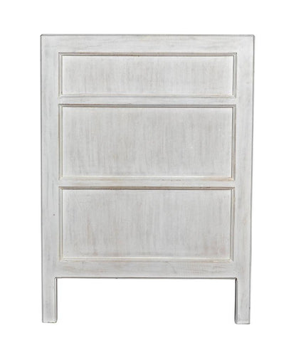 Noir Hampton Side Table, 3-Drawer, White Wash, 30"H (GTAB245WH YUU6013NQ5)