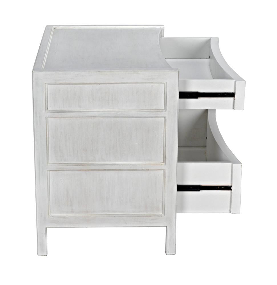 Noir Hampton Side Table, 3-Drawer, White Wash, 30"H (GTAB245WH YUU6013NQ5)