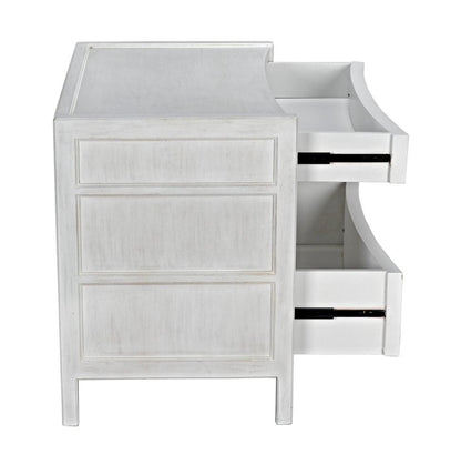 Noir Hampton Side Table, 3-Drawer, White Wash, 30"H (GTAB245WH YUU6013NQ5)